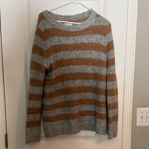 Lou & Grey Gray and Brown Striped Sweater